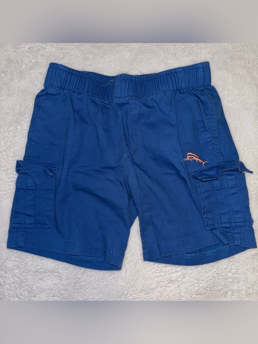 Toddler Blue Cargo Swim Shorts with Elastic Waist